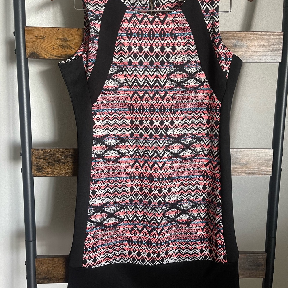 Gianni Bini Pink and Black Halter Bodycon Mini Dress